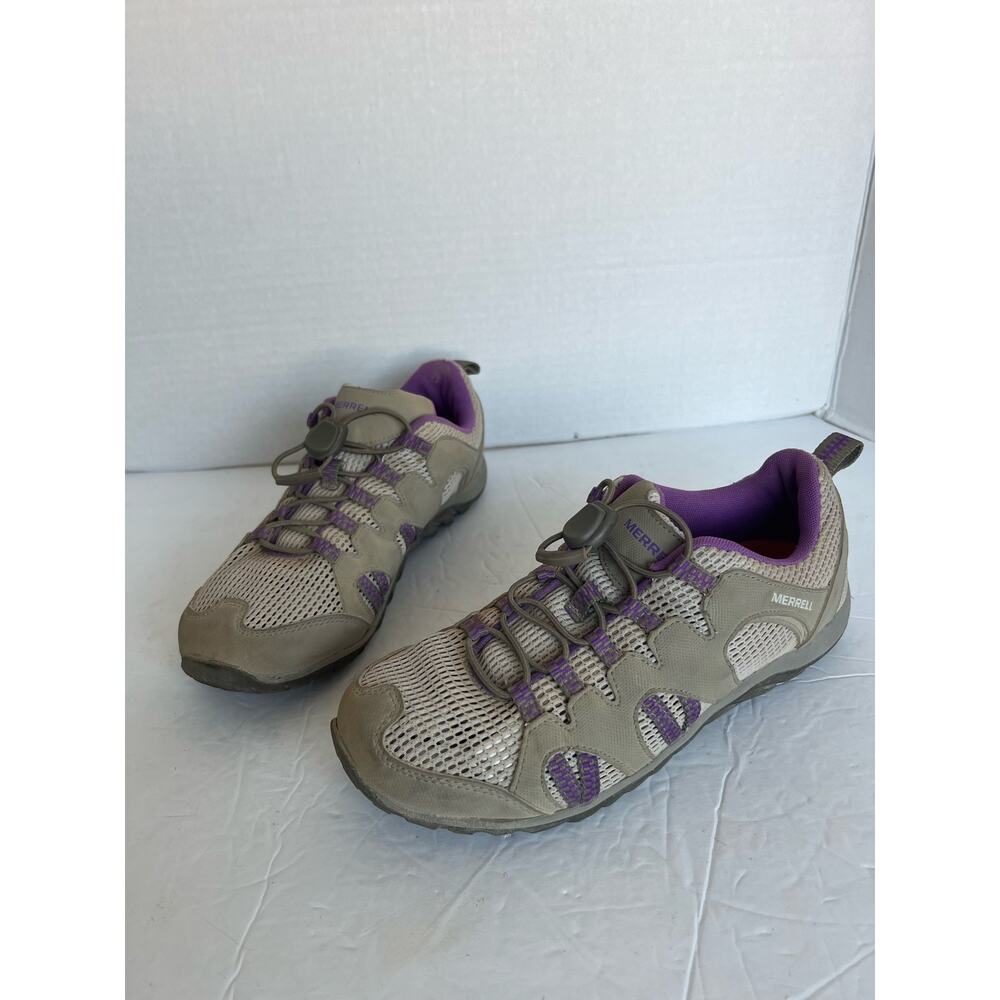 Merrell‎ Aluminum Dewberry Hiking Trail Gray and Purple Comfort Shoes Size 8